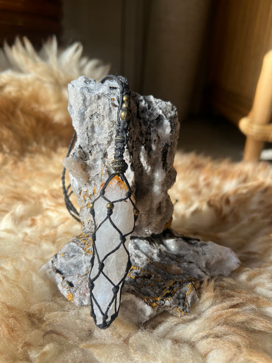 Aquarius Moon Necklace - Raw Citrine Necklace