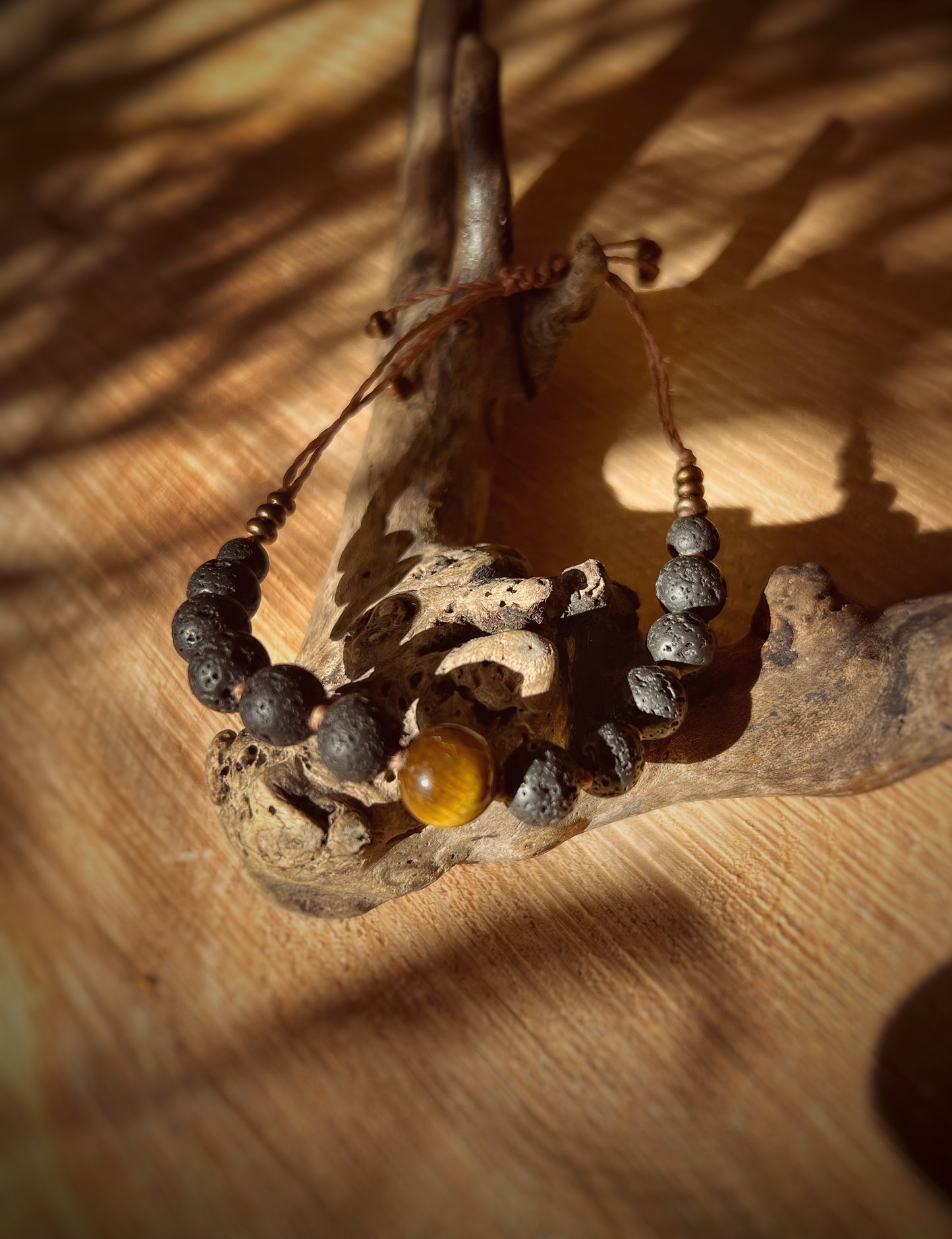 Tigers eye and Lava Stone Bracelet