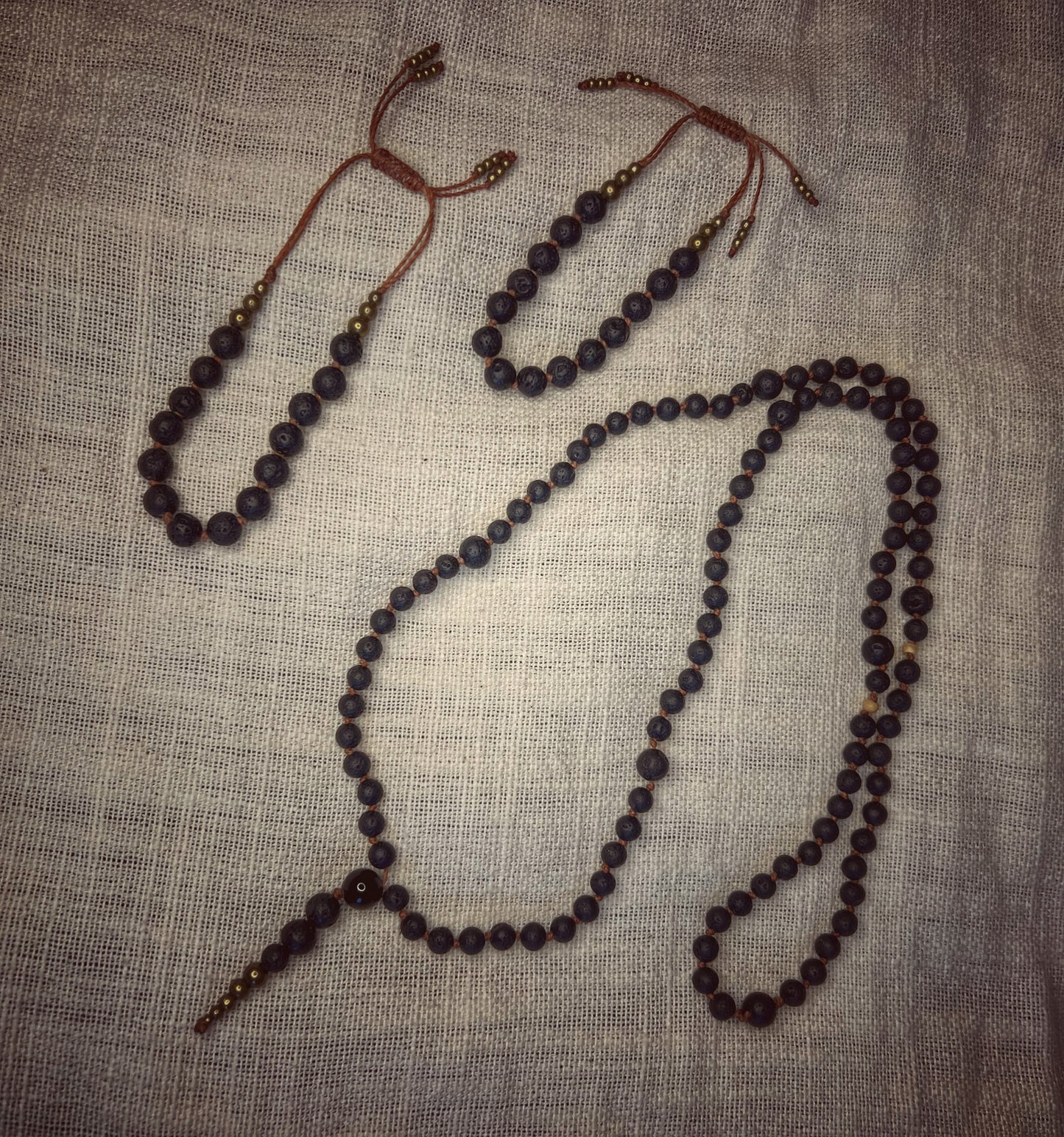 Lava Stone Mala and Braclet