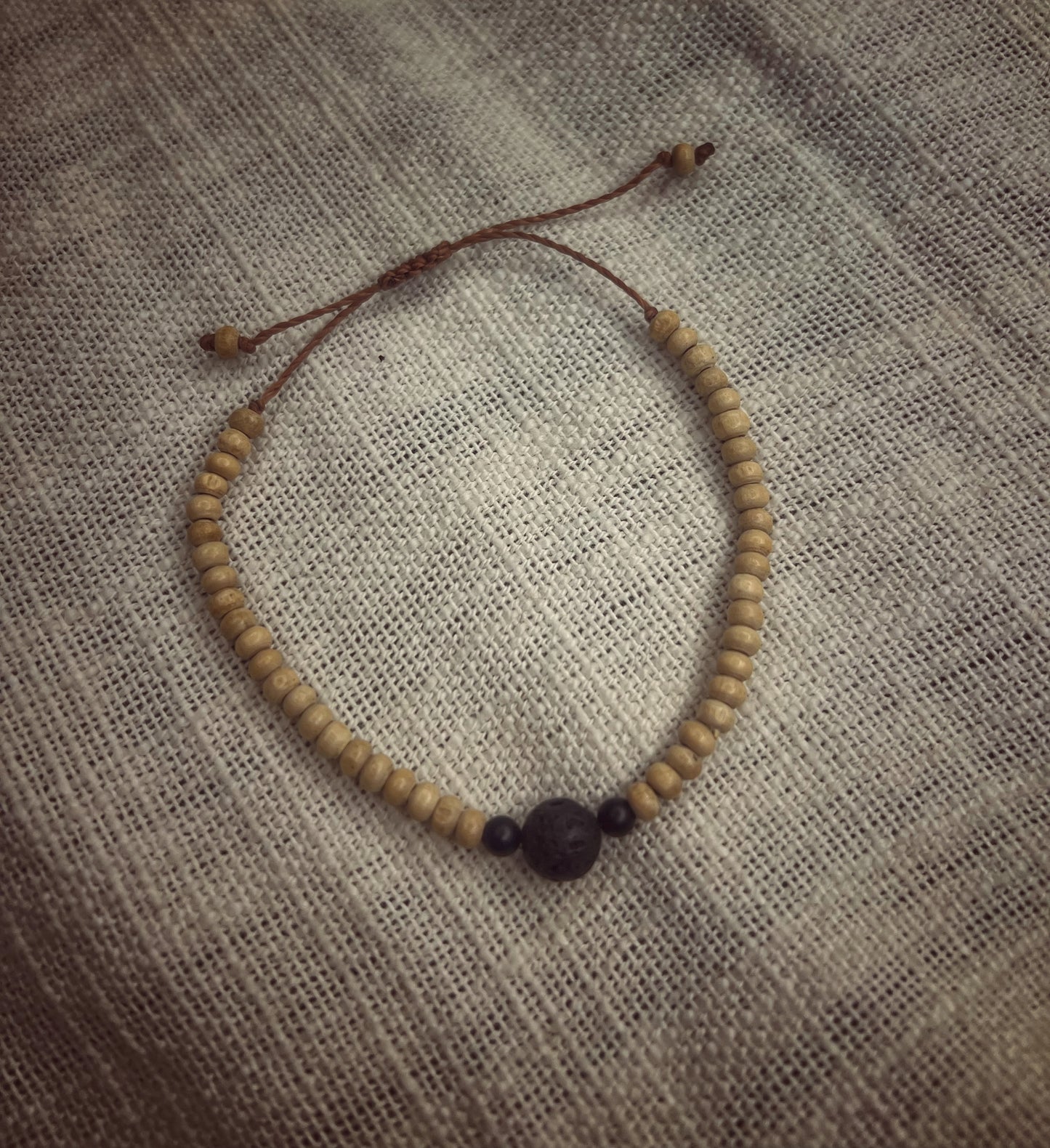 Lava Stone  & wooden Bead Bracelet