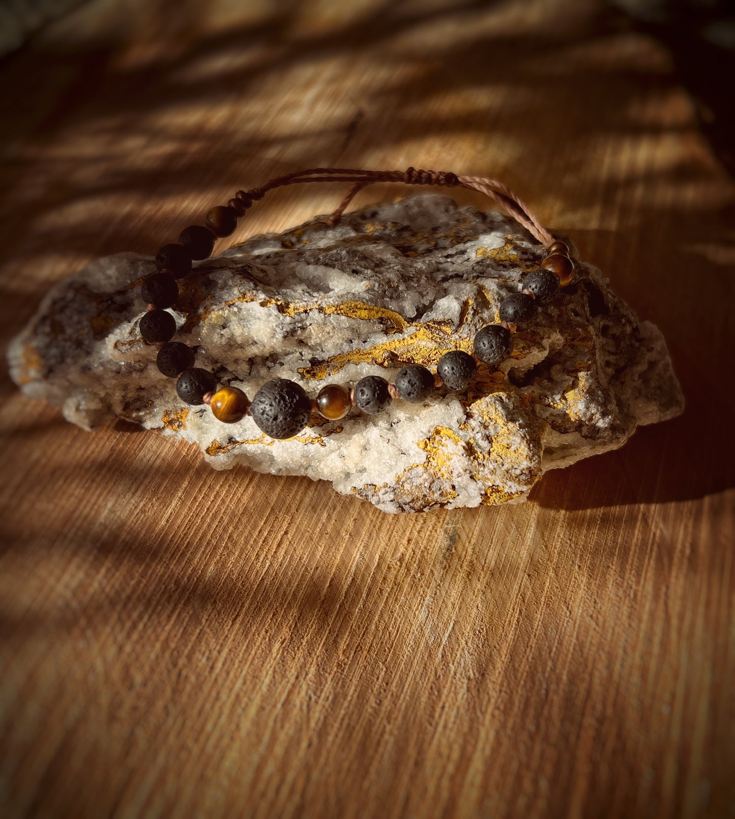 Lava Stone and Tigers eye Bracelet
