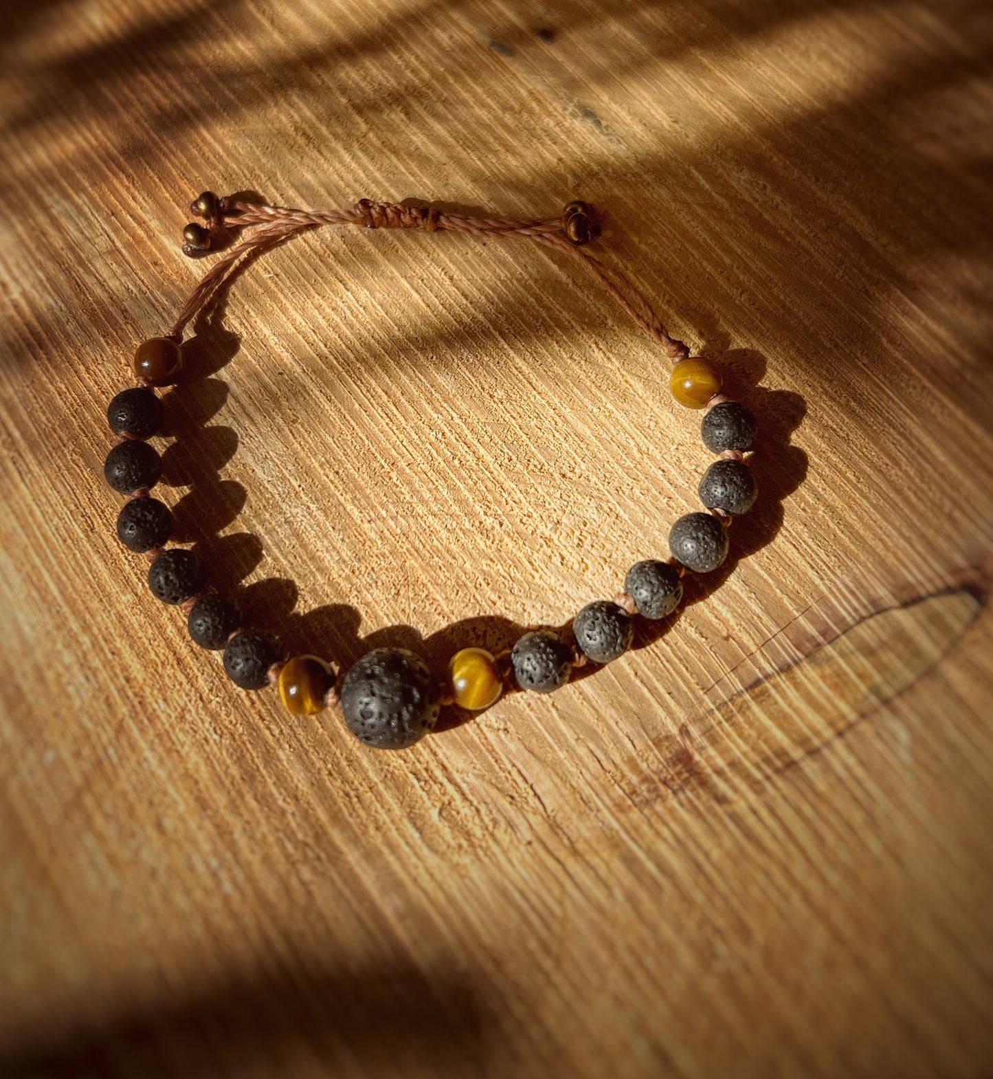 Lava Stone and Tigers eye Bracelet