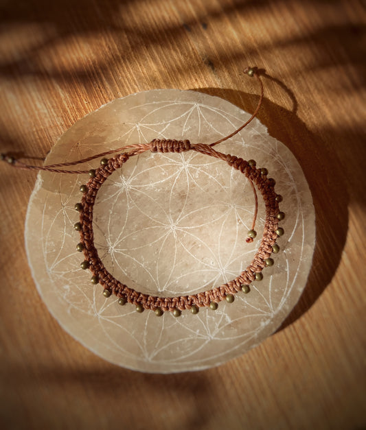 macrame and brass bead Bracelet